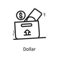 Dollar-Vektor-Gliederung-Icon-Design-Illustration. Geschäftssymbol auf Datei des weißen Hintergrundes ENV 10 vektor