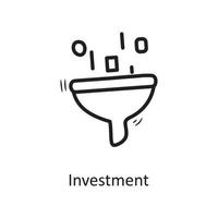 Investition-Vektor-Gliederung-Icon-Design-Illustration. Geschäftssymbol auf Datei des weißen Hintergrundes ENV 10 vektor