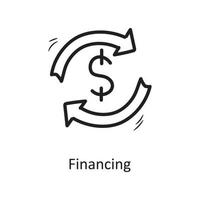 finansiering vektor översikt ikon design illustration. företag symbol på vit bakgrund eps 10 fil