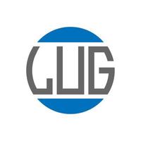 Lug-Brief-Logo-Design auf weißem Hintergrund. lug kreative initialen kreis logokonzept. Lug-Buchstaben-Design. vektor