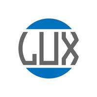 Lux-Brief-Logo-Design auf weißem Hintergrund. lux creative initials circle logo-konzept. Lux-Buchstaben-Design. vektor