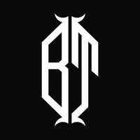 bt-Logo-Monogramm mit Designvorlage in Hornform vektor