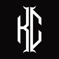 kc-Logo-Monogramm mit Designvorlage in Hornform vektor