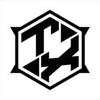 tx logotyp monogram design mall vektor