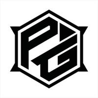 pg-Logo-Monogramm-Design-Vorlage vektor