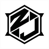 zj-Logo-Monogramm-Design-Vorlage vektor