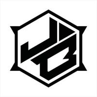 jb-Logo-Monogramm-Design-Vorlage vektor