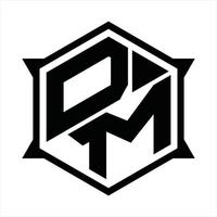 dm logotyp monogram design mall vektor