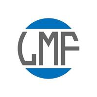 LMF-Brief-Logo-Design auf weißem Hintergrund. lmf creative initials circle logo-konzept. LMF-Briefgestaltung. vektor