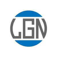 Lgn-Brief-Logo-Design auf weißem Hintergrund. lgn kreative initialen kreis logokonzept. lgn Briefgestaltung. vektor