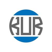 kur-Brief-Logo-Design auf weißem Hintergrund. kur kreative initialen kreis logokonzept. kur Briefgestaltung. vektor