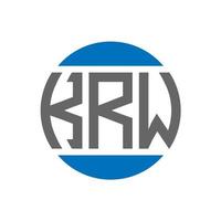 kw-Buchstaben-Logo-Design auf weißem Hintergrund. krw kreative Initialen Kreis Logo-Konzept. krw Briefgestaltung. vektor