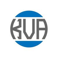 KVA-Brief-Logo-Design auf weißem Hintergrund. kva creative initials circle logo-konzept. Kva-Buchstaben-Design. vektor