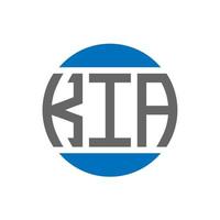 Kia-Brief-Logo-Design auf weißem Hintergrund. kia creative initials circle logo-konzept. Kia-Buchstaben-Design. vektor