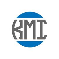 kmi-Brief-Logo-Design auf weißem Hintergrund. kmi creative initials circle logo-konzept. kmi Briefgestaltung. vektor