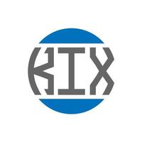 Kix-Brief-Logo-Design auf weißem Hintergrund. kix kreative Initialen Kreis Logo-Konzept. Kix-Buchstaben-Design. vektor