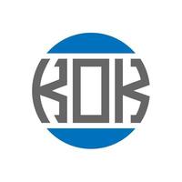 Kok-Brief-Logo-Design auf weißem Hintergrund. Kok kreative Initialen Kreis Logo-Konzept. Kok-Buchstaben-Design. vektor