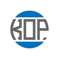 Kop-Brief-Logo-Design auf weißem Hintergrund. kop kreative Initialen Kreis-Logo-Konzept. kop Briefgestaltung. vektor