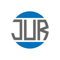 jur-Brief-Logo-Design auf weißem Hintergrund. jur kreative Initialen Kreis Logo-Konzept. jur Briefgestaltung. vektor