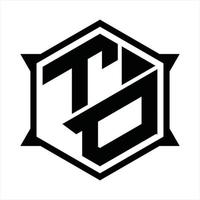 td logotyp monogram design mall vektor