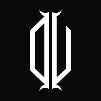 du-Logo-Monogramm mit Designvorlage in Hornform vektor