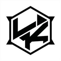 lk-Logo-Monogramm-Design-Vorlage vektor