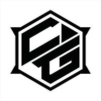 cg-Logo-Monogramm-Design-Vorlage vektor