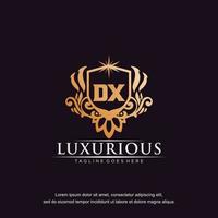 dx anfangsbuchstabe luxus ornament gold monogramm logo vorlage vektorgrafiken. vektor