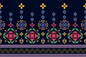 ikat etnisk sömlös mönster dekoration design. aztec tyg matta boho mandalas textil- tapet. stam- inföding motiv ornament afrikansk amerikan folk traditionell broderi vektor