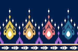 ikat etnisk sömlös mönster dekoration design. aztec tyg matta boho mandalas textil- tapet. stam- inföding motiv ornament afrikansk amerikan folk traditionell broderi vektor