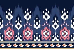 ikat ethnisches nahtloses musterdekorationsdesign. aztekischer Stoffteppich Boho Mandalas Textiltapete. stammes-eingeborenes motiv verziert afroamerikanischen volkstümlichen traditionellen stickereivektor vektor