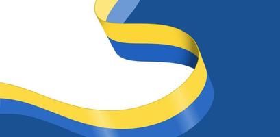 Vektor-Banner abstrakte blaue und gelbe Schleife Flagge der Ukraine und Platz für Text vektor