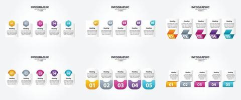 flaches Designset der Vektorillustrations-Infografiken für Werbebroschürenflieger und -zeitschrift vektor