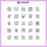 uppsättning av 25 modern ui ikoner symboler tecken för biologi Lagra pil affär inköp redigerbar vektor design element