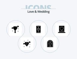 Liebe und Hochzeit Glyphe Icon Pack 5 Icon Design. Liebe. Datum. Hochzeit. App. Hochzeit vektor