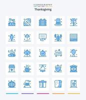 Creative Thanksgiving 25 Blue Icon Pack wie Apple. Urlaub. Apfel. Hut. Urlaub vektor