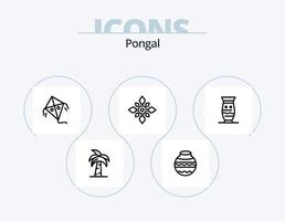 Pongal-Linie Icon Pack 5 Icon-Design. . Sonne. vektor