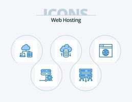 Webhosting blaues Icon Pack 5 Icon Design. . Server. Netzwerk. Netzwerk. Hosting-Netzwerk vektor