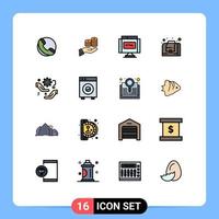 Stock Vector Icon Pack mit 16 Zeilen Zeichen und Symbolen für Bag Business Guardar Internet finden Sie editierbare kreative Vektordesign-Elemente