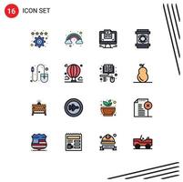 16 kreative Symbole moderne Zeichen und Symbole der Maus Computer Computerraum Gefahr editierbare kreative Vektordesign-Elemente vektor