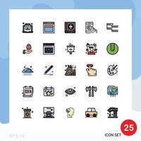 redigerbar vektor linje packa av 25 enkel fylld linje platt färger av smartphone Kontakt webb klick magi redigerbar vektor design element
