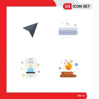 Stock Vector Icon Pack mit 4 Zeilenzeichen und Symbolen für Instagram Phone Clean Mobile Bonfire editierbare Vektordesign-Elemente