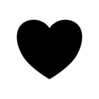 svart hjärta ikon isolerat på vit bakgrund. vektor