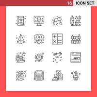 uppsättning av 16 modern ui ikoner symboler tecken för låda socker låsa halloween godis redigerbar vektor design element