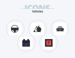 Fahrzeuge Linie gefüllt Icon Pack 5 Icon Design. . . Boot. Instrumententafel. Wagen vektor