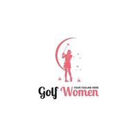 Golfsport-Logo-Design für Frauen - Vektorillustration, Golfsport-Emblem-Design für Frauen. geeignet für Ihre Designanforderungen, Logos, Illustrationen, Animationen usw. vektor