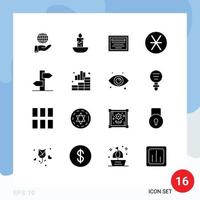Aktienvektor-Icon-Pack mit 16 Zeilenzeichen und Symbolen für Zeichenrichtung Bildung Geld römische editierbare Vektordesign-Elemente vektor