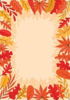 färgrik höst falla löv blommig bakgrund illustration vektor