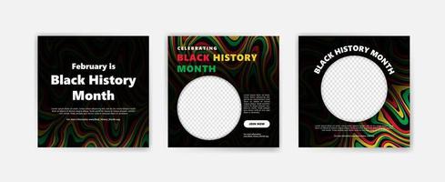Sammlung von Social-Media-Posts des Monats der schwarzen Geschichte. schwarzen Geschichtsmonat feiern. vektor