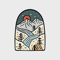 camping nära de flod natur design för utomhus- illustration vektor